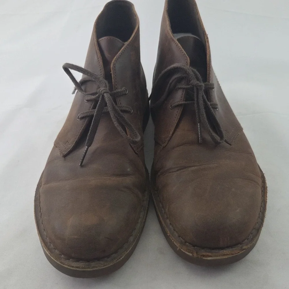 Clarks Desert Boots Mens 11.5 Brown Leather Chukka Lace Up Smart Casual Workwear